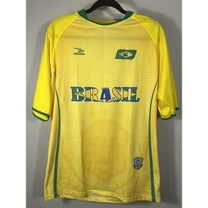 Men National Soccer Team Brasil Jersey Drako Yellow Green Football One Size (E)